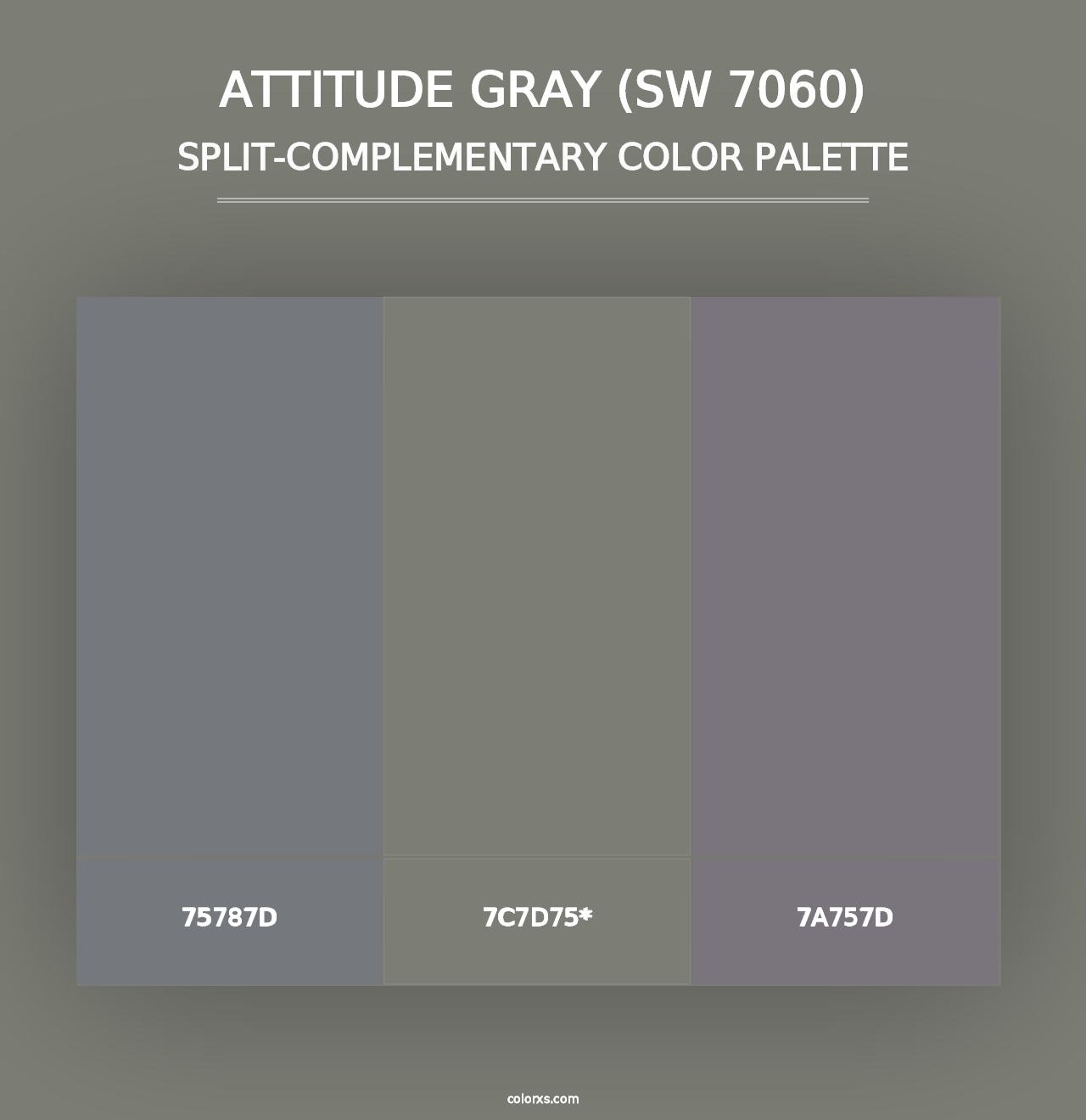 Attitude Gray (SW 7060) - Split-Complementary Color Palette