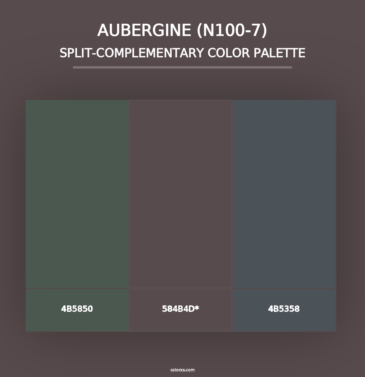 Aubergine (N100-7) - Split-Complementary Color Palette