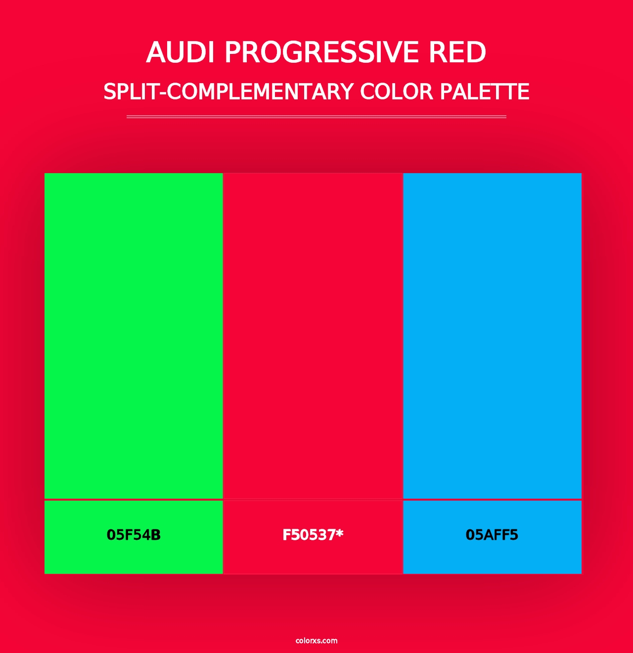 Audi Progressive Red - Split-Complementary Color Palette