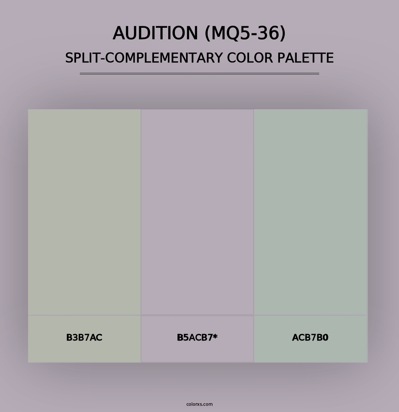 Audition (MQ5-36) - Split-Complementary Color Palette