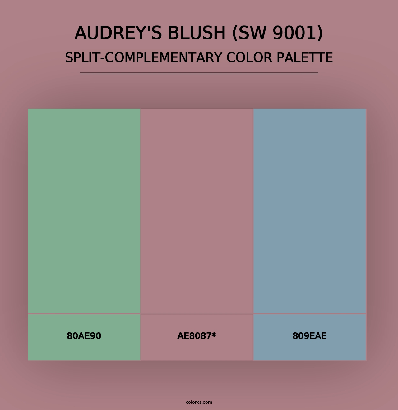 Audrey's Blush (SW 9001) - Split-Complementary Color Palette