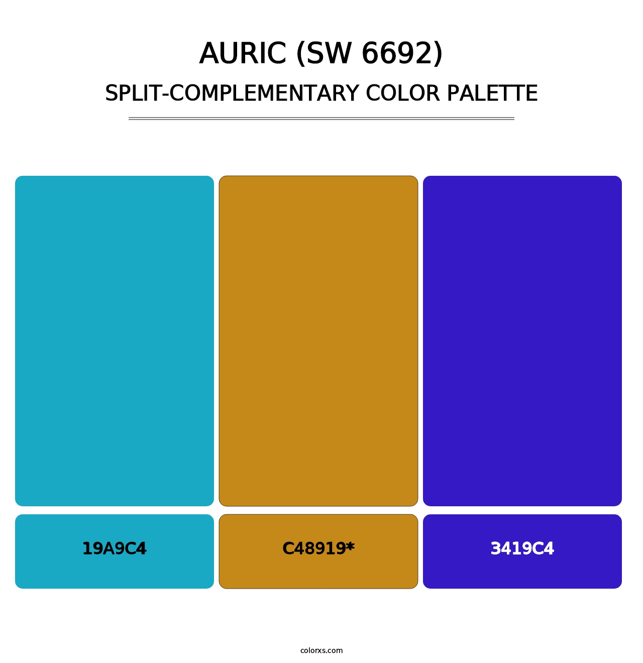 Auric (SW 6692) - Split-Complementary Color Palette