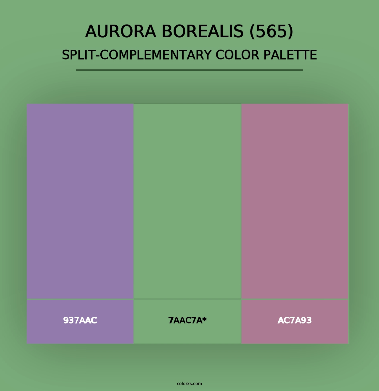 Aurora Borealis (565) - Split-Complementary Color Palette