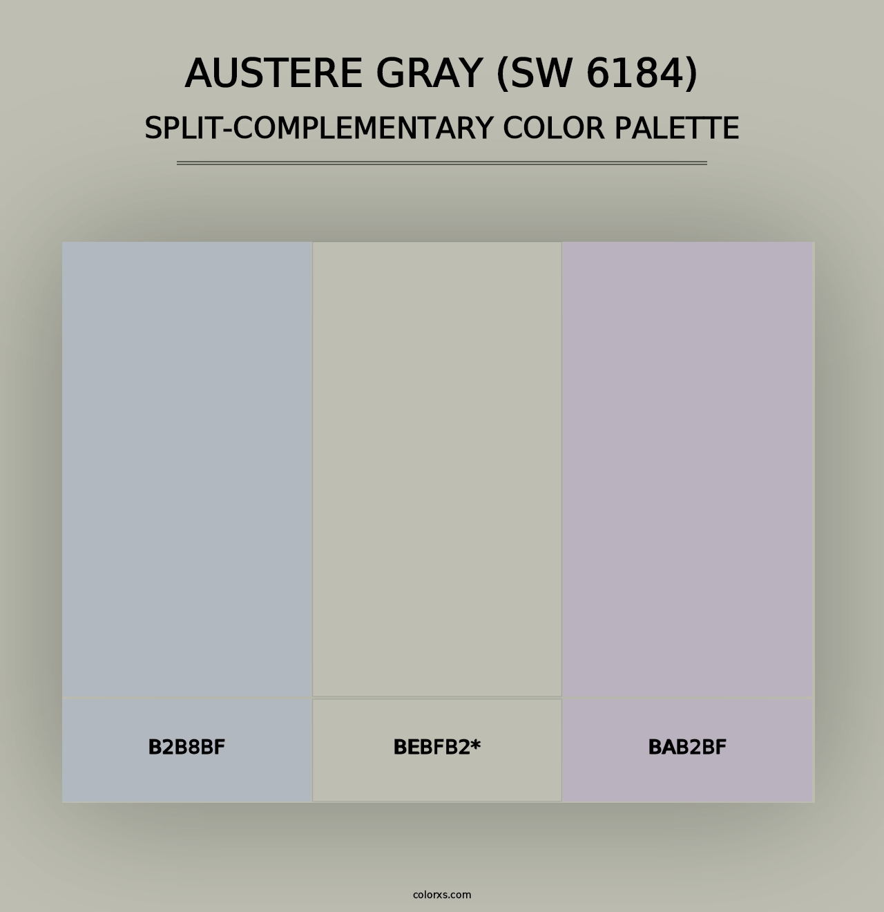 Austere Gray (SW 6184) - Split-Complementary Color Palette