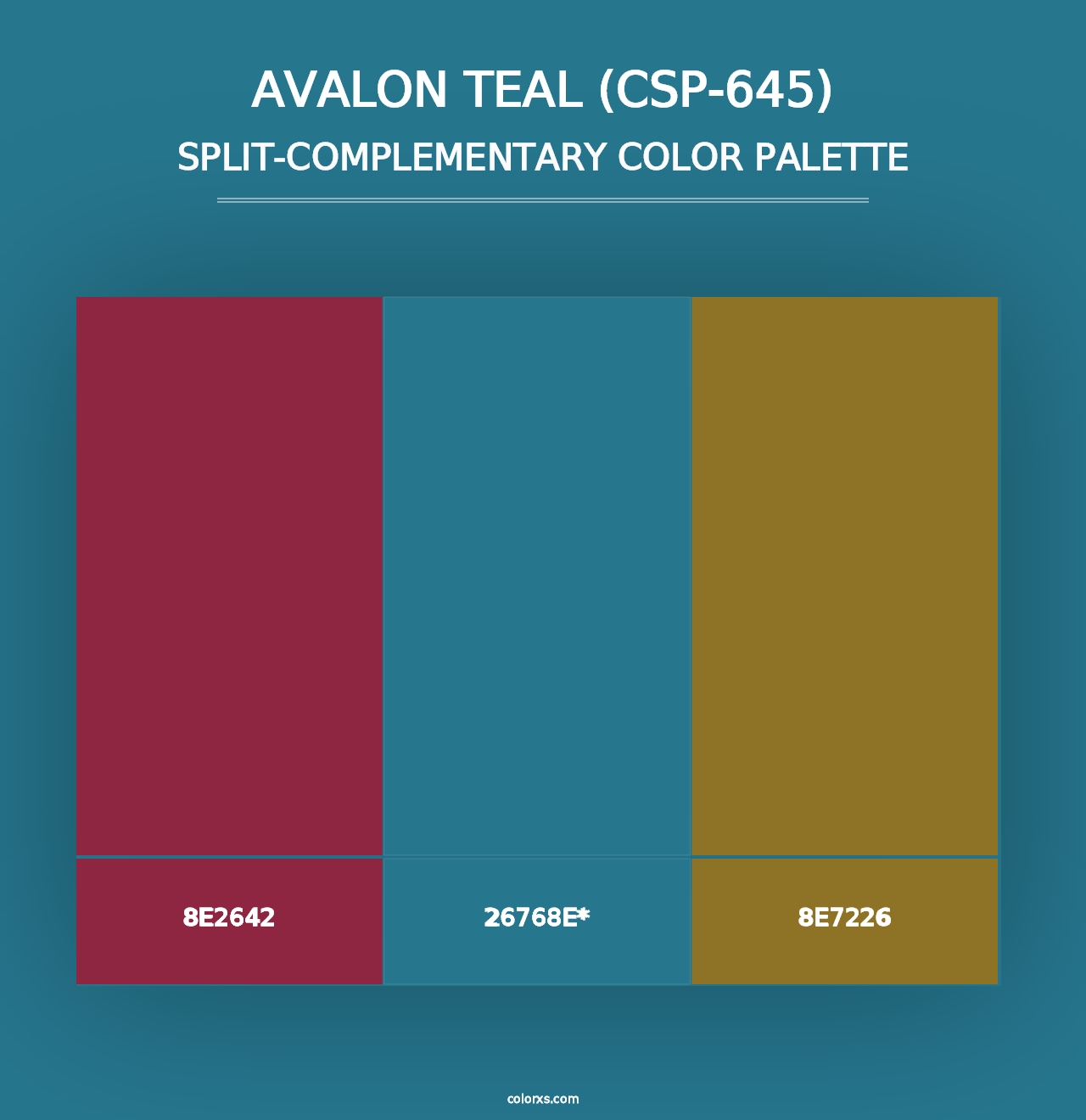 Avalon Teal (CSP-645) - Split-Complementary Color Palette