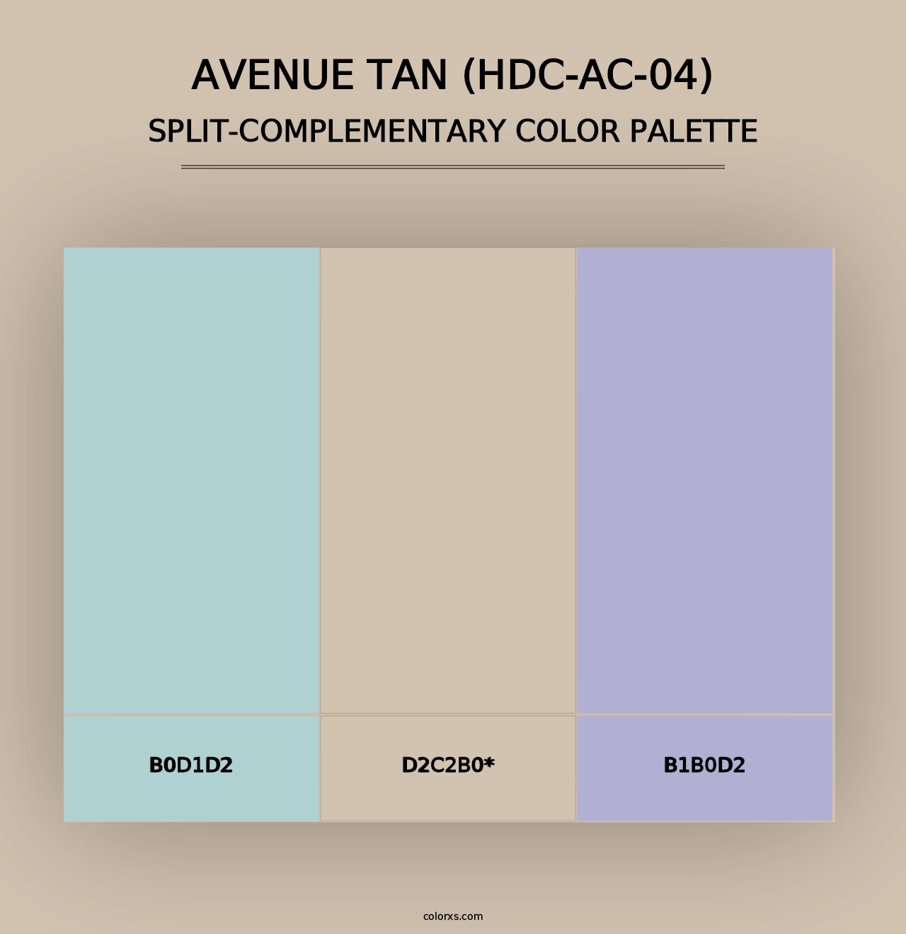 Avenue Tan (HDC-AC-04) - Split-Complementary Color Palette