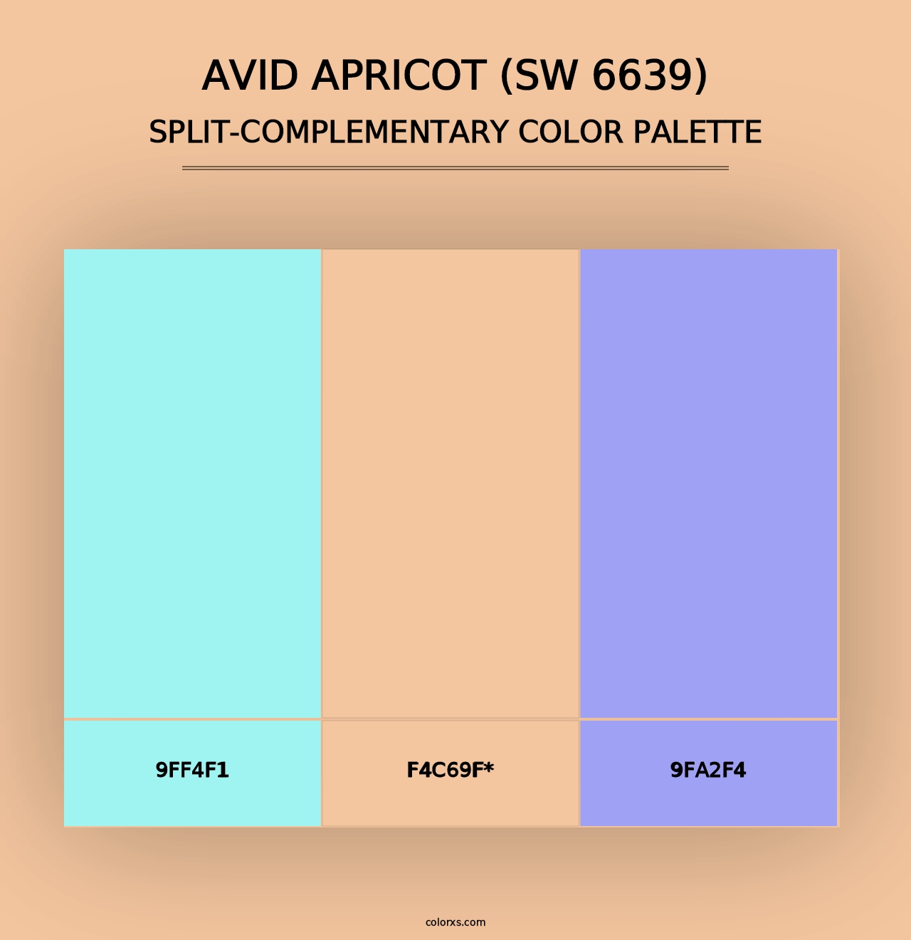 Avid Apricot (SW 6639) - Split-Complementary Color Palette