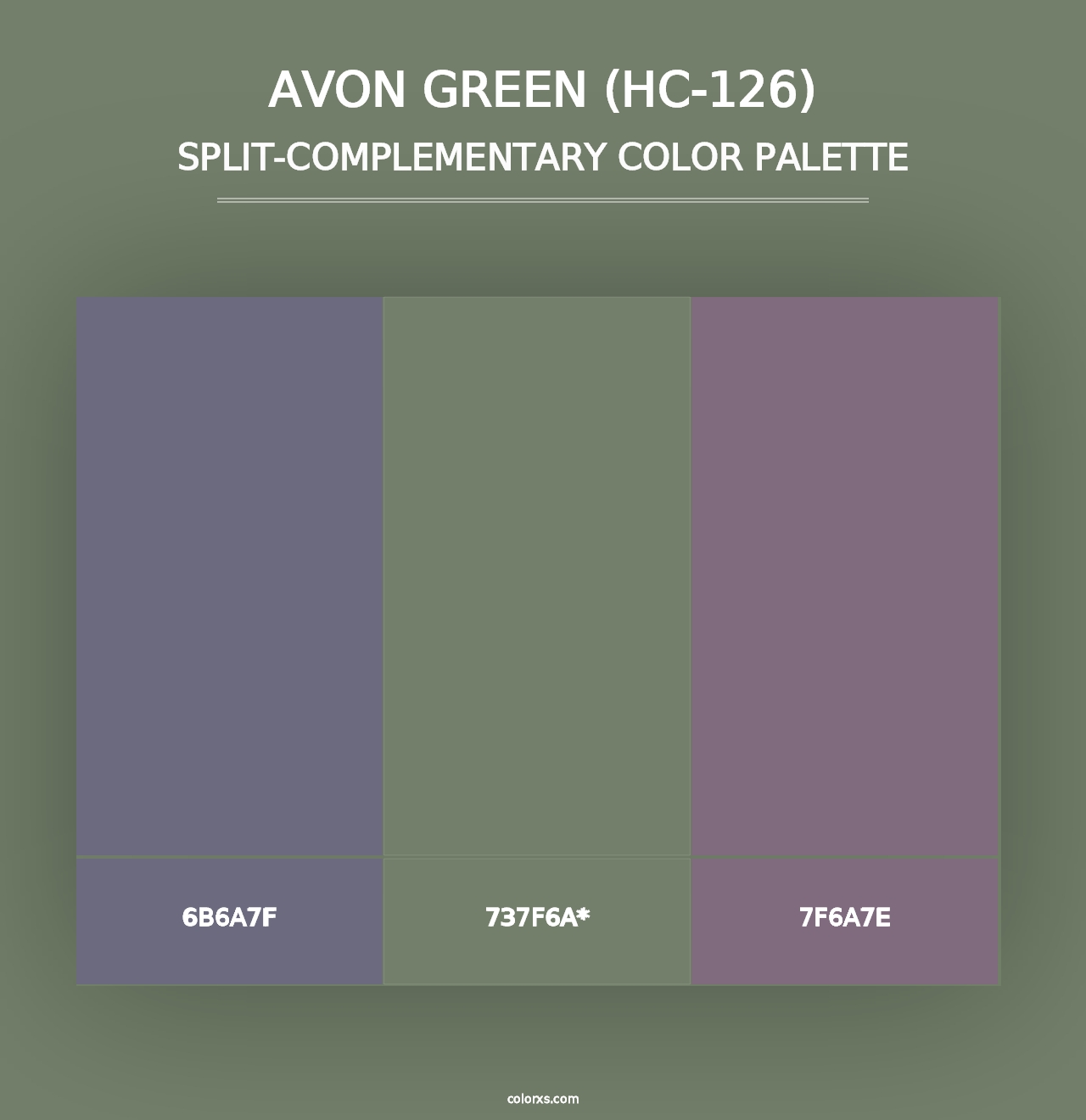 Avon Green (HC-126) - Split-Complementary Color Palette