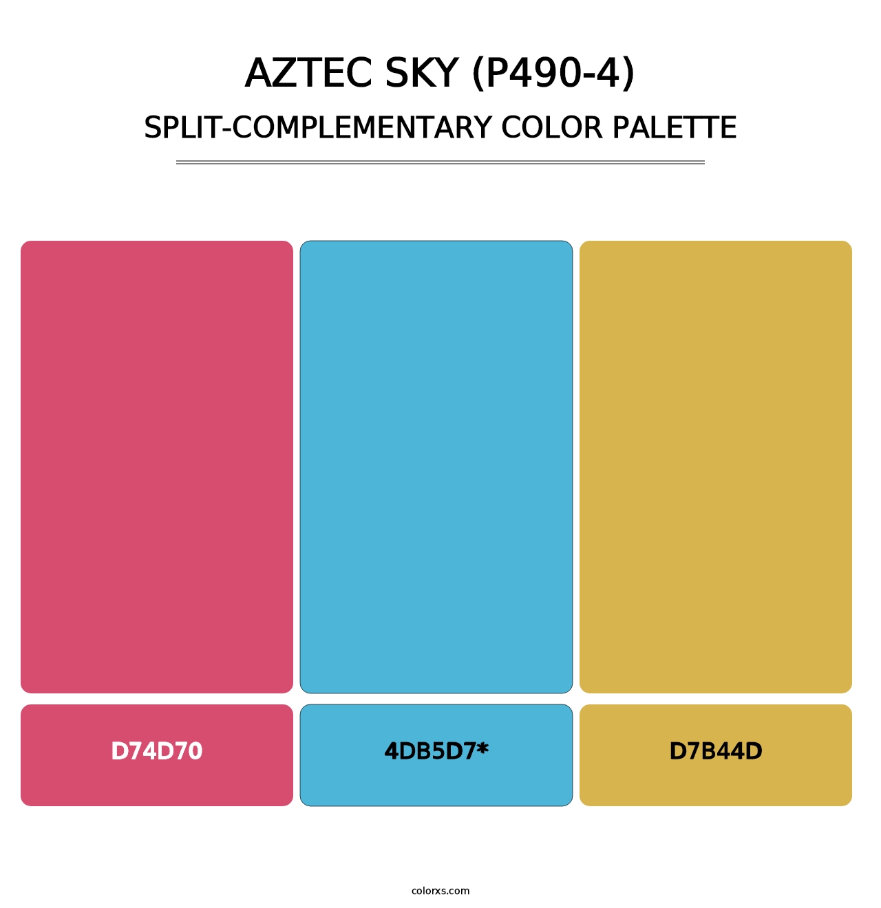 Aztec Sky (P490-4) - Split-Complementary Color Palette