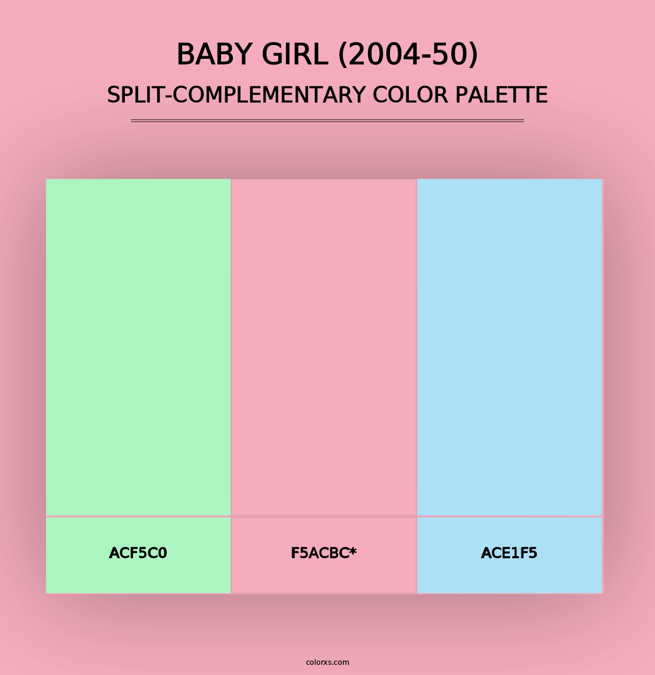 Baby Girl (2004-50) - Split-Complementary Color Palette