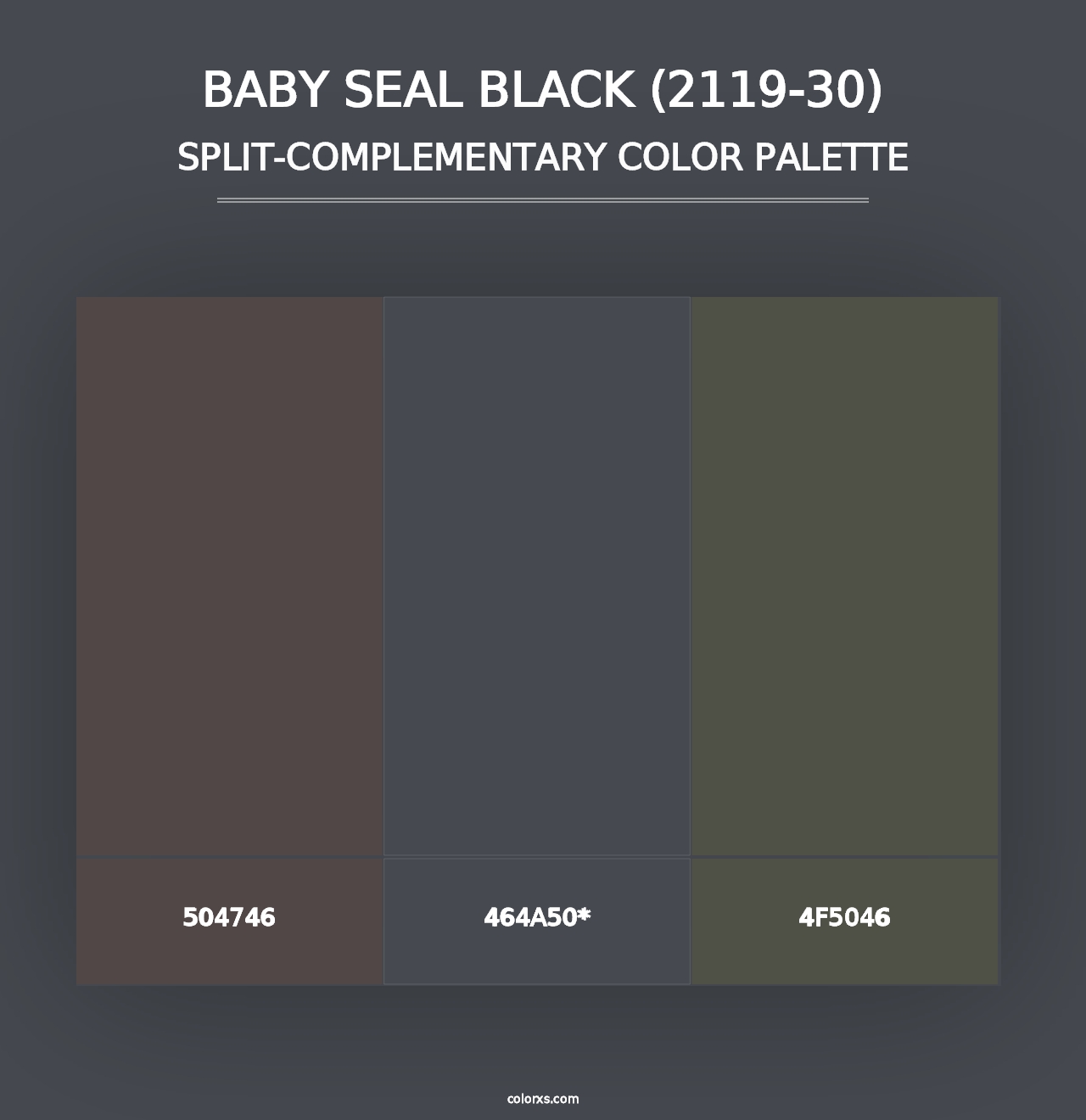 Baby Seal Black (2119-30) - Split-Complementary Color Palette