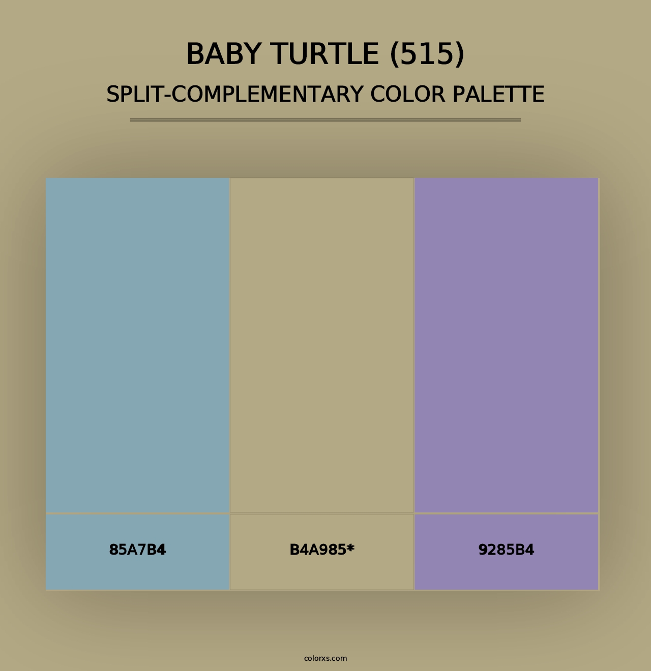 Baby Turtle (515) - Split-Complementary Color Palette