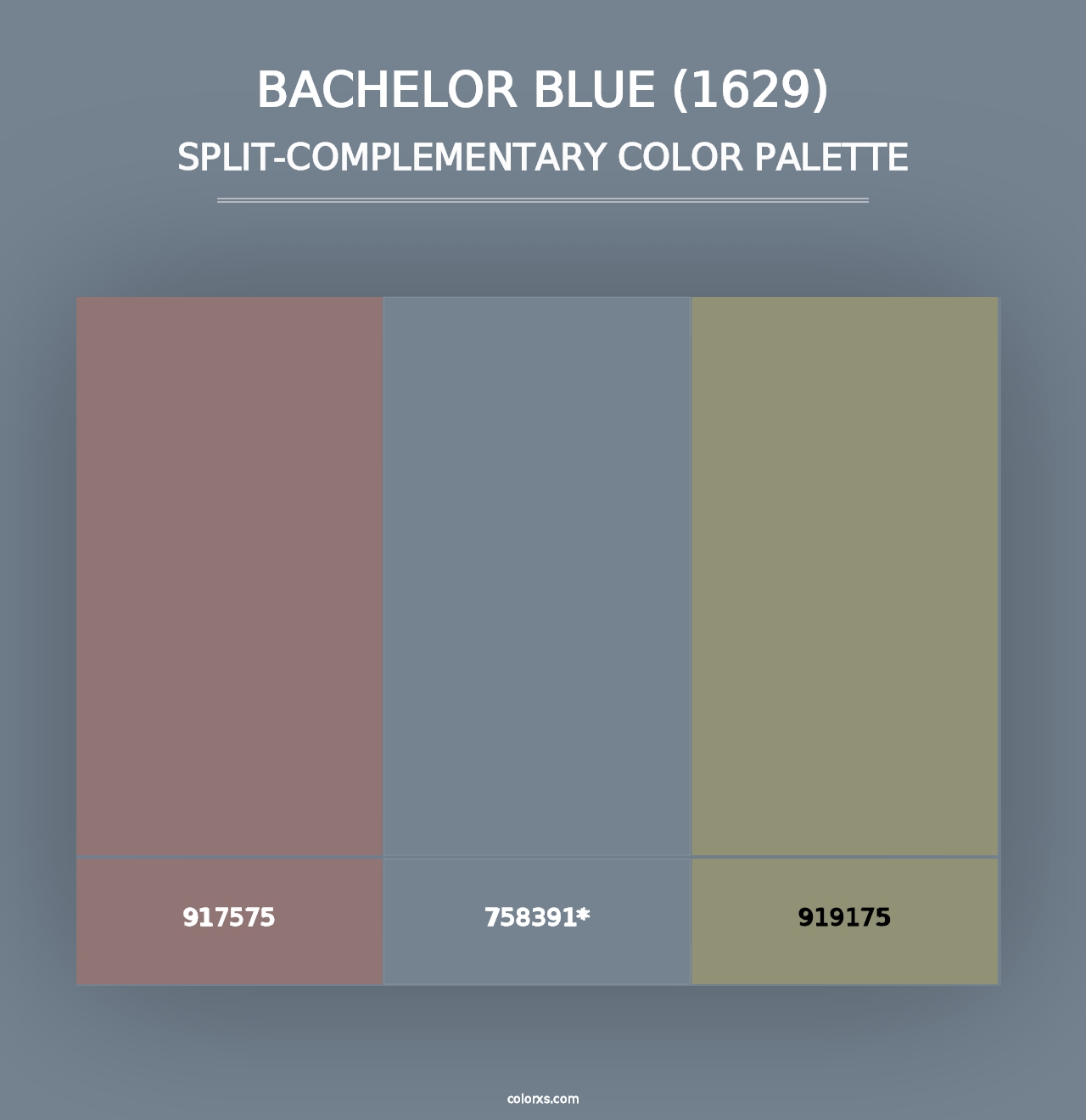 Bachelor Blue (1629) - Split-Complementary Color Palette