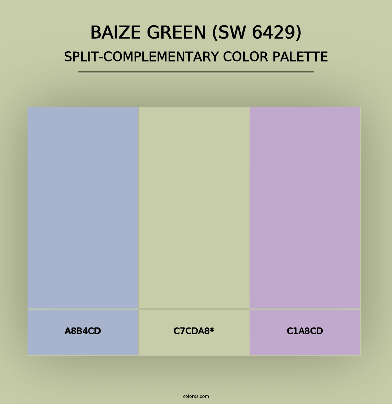 Baize Green (SW 6429) - Split-Complementary Color Palette