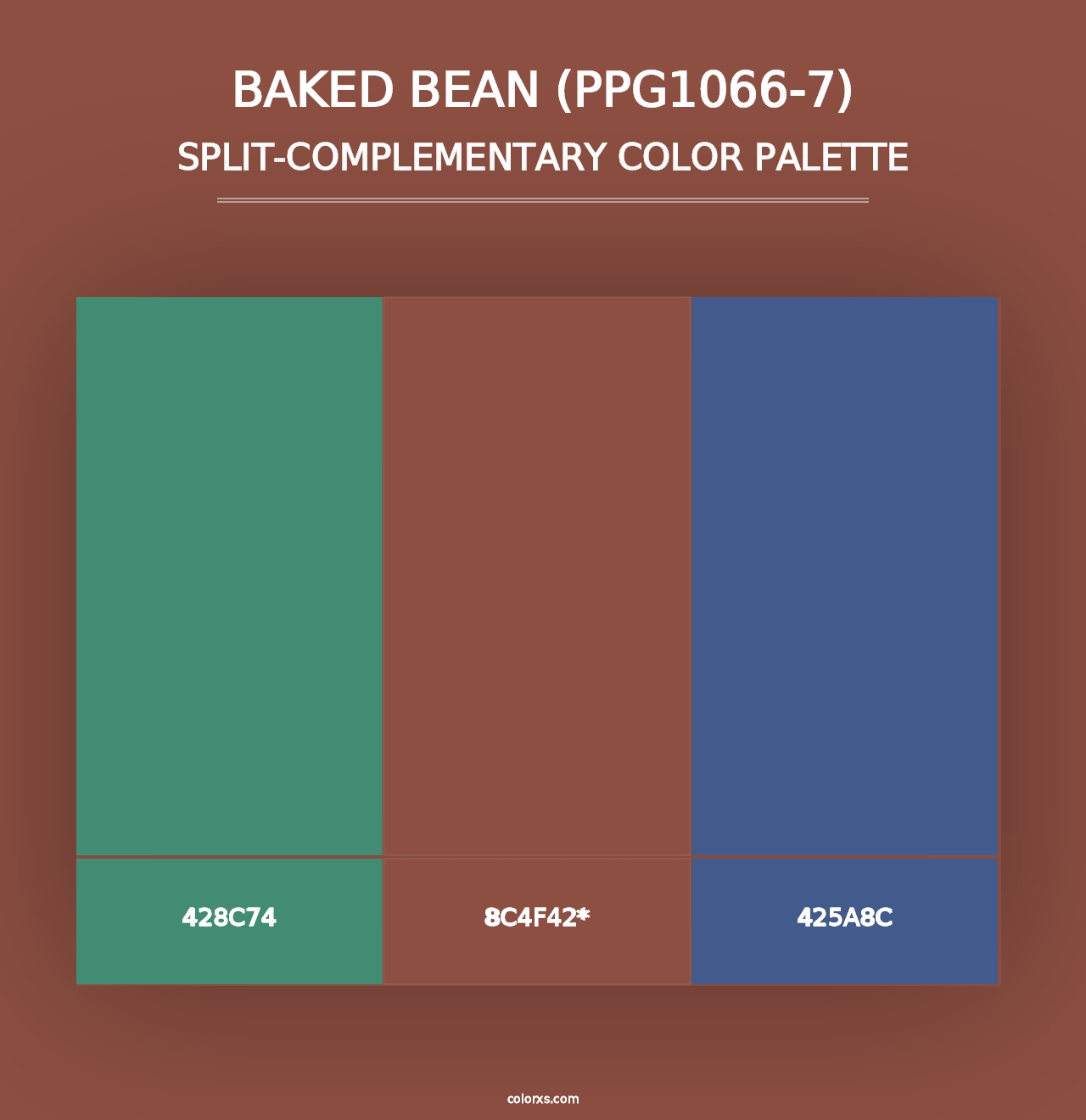 Baked Bean (PPG1066-7) - Split-Complementary Color Palette