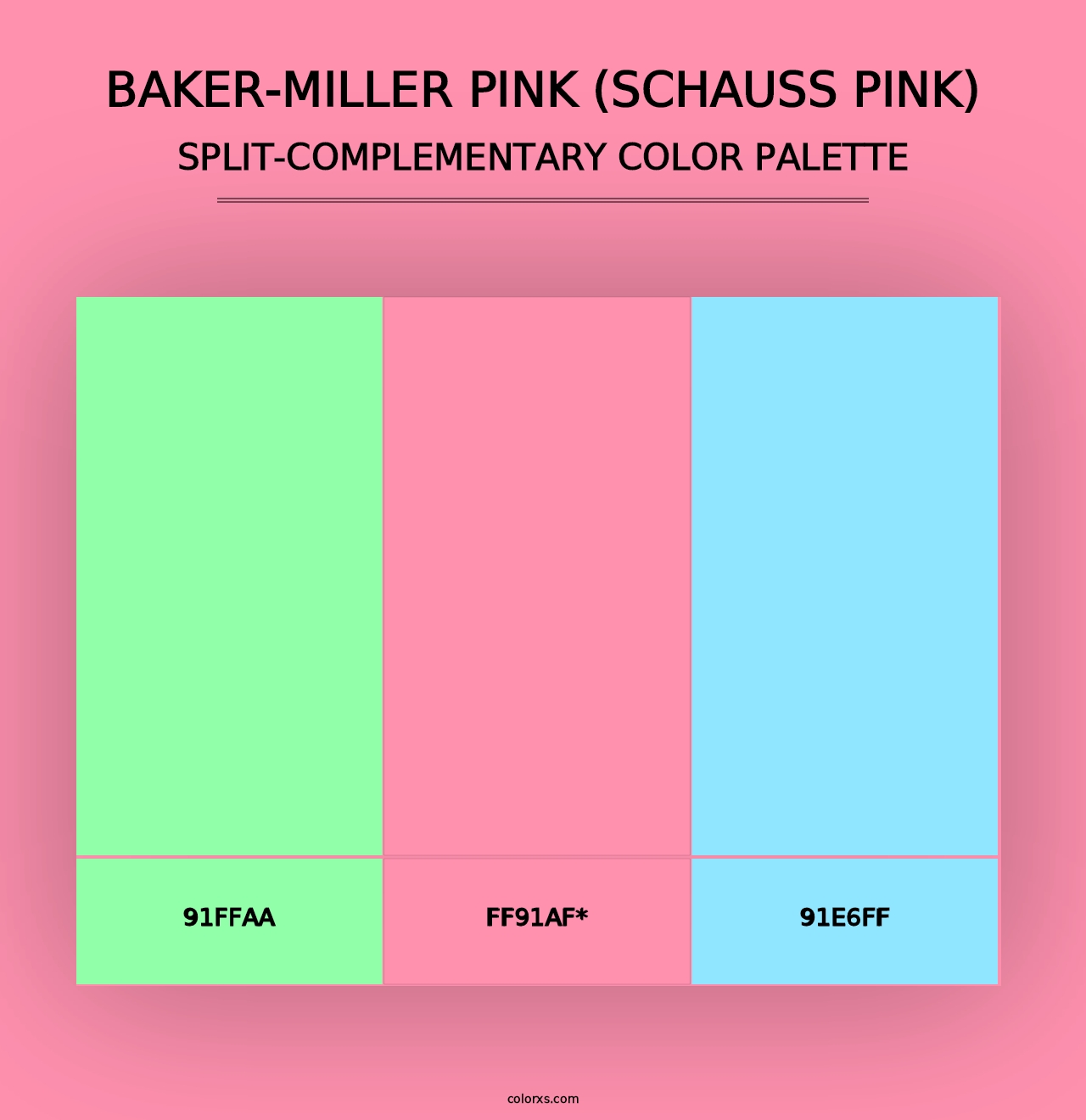 Baker-Miller Pink (Schauss Pink) - Split-Complementary Color Palette