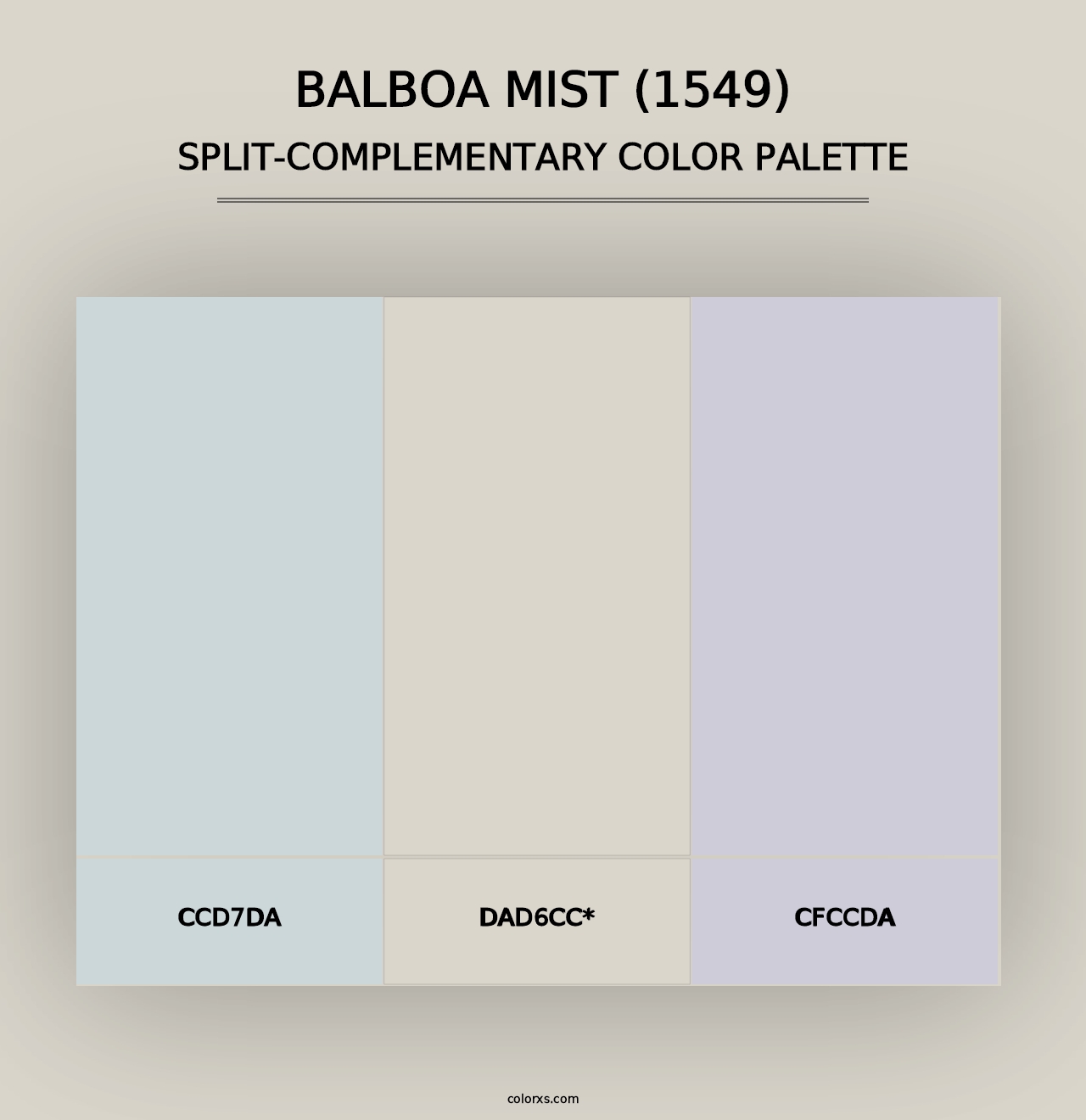 Balboa Mist (1549) - Split-Complementary Color Palette