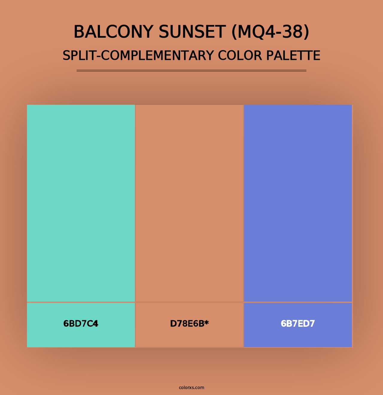 Balcony Sunset (MQ4-38) - Split-Complementary Color Palette