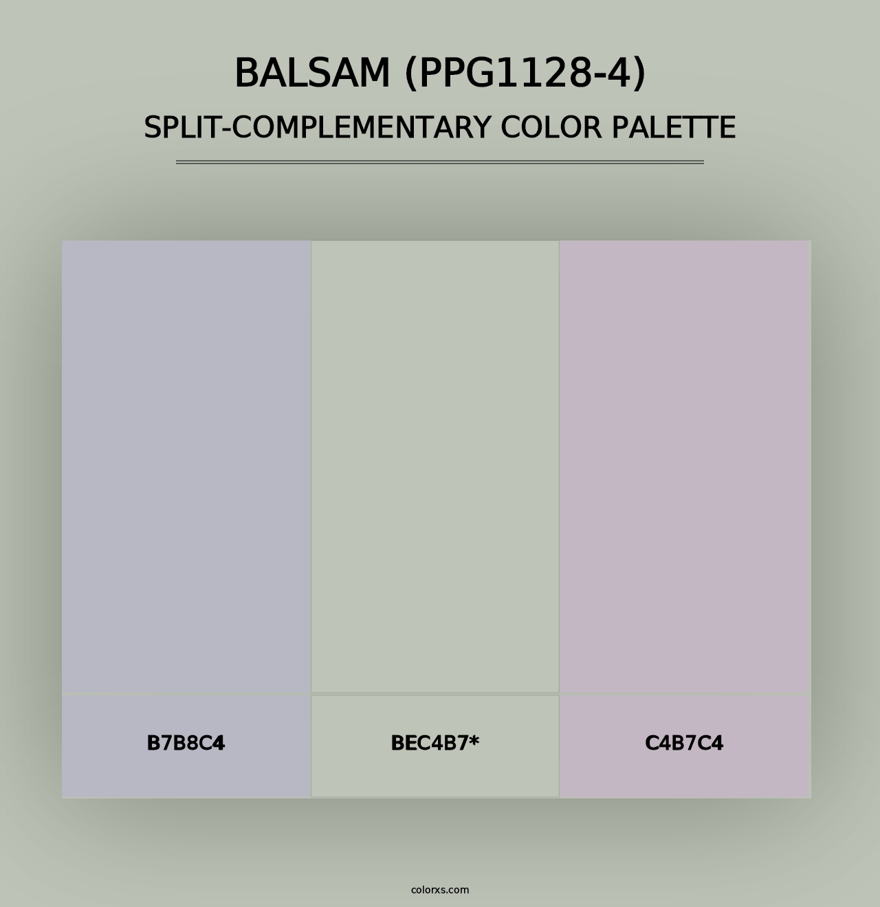 Balsam (PPG1128-4) - Split-Complementary Color Palette