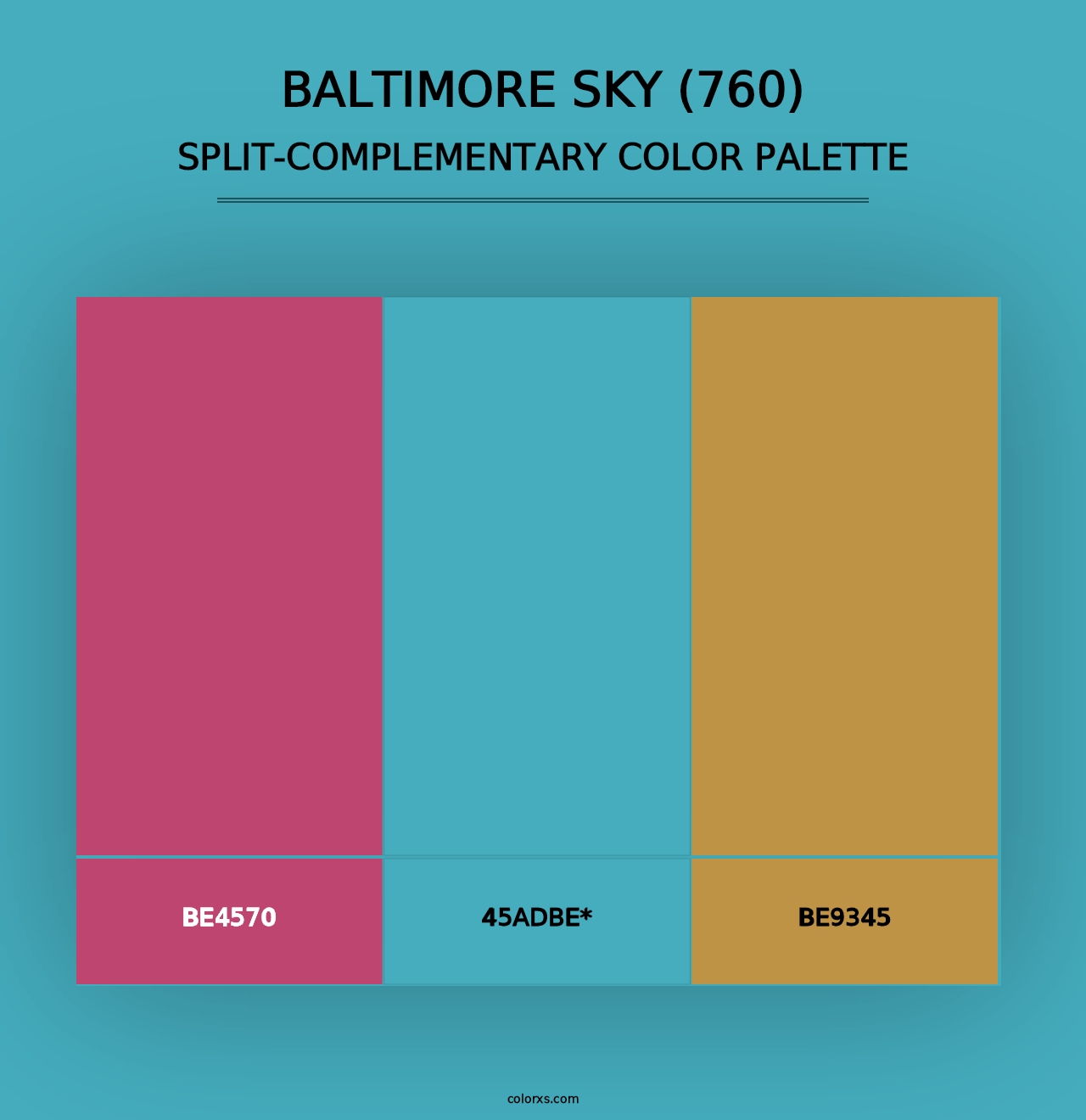 Baltimore Sky (760) - Split-Complementary Color Palette