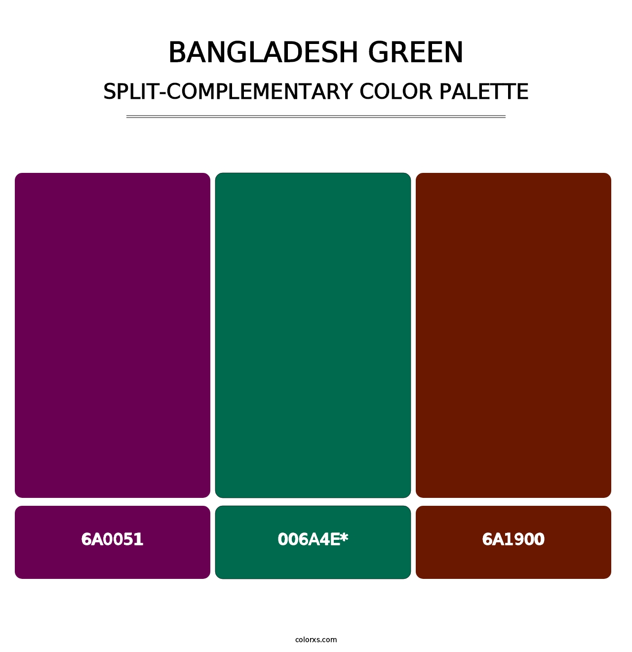 Bangladesh Green - Split-Complementary Color Palette