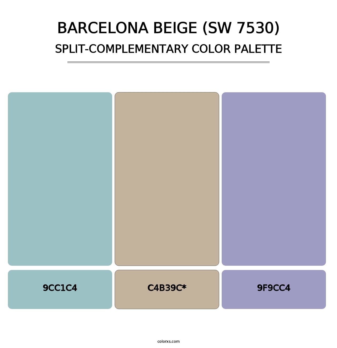 Barcelona Beige (SW 7530) - Split-Complementary Color Palette