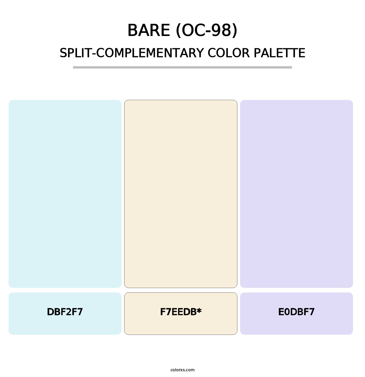 Bare (OC-98) - Split-Complementary Color Palette