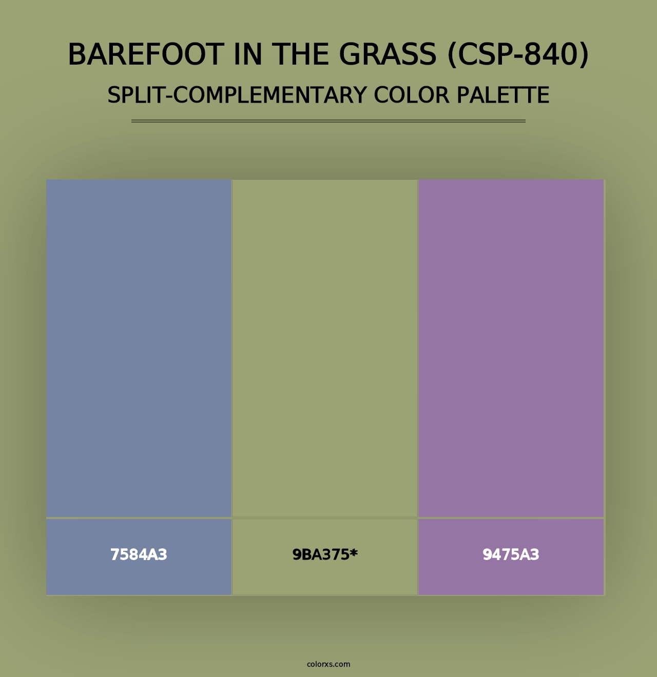 Barefoot in the Grass (CSP-840) - Split-Complementary Color Palette