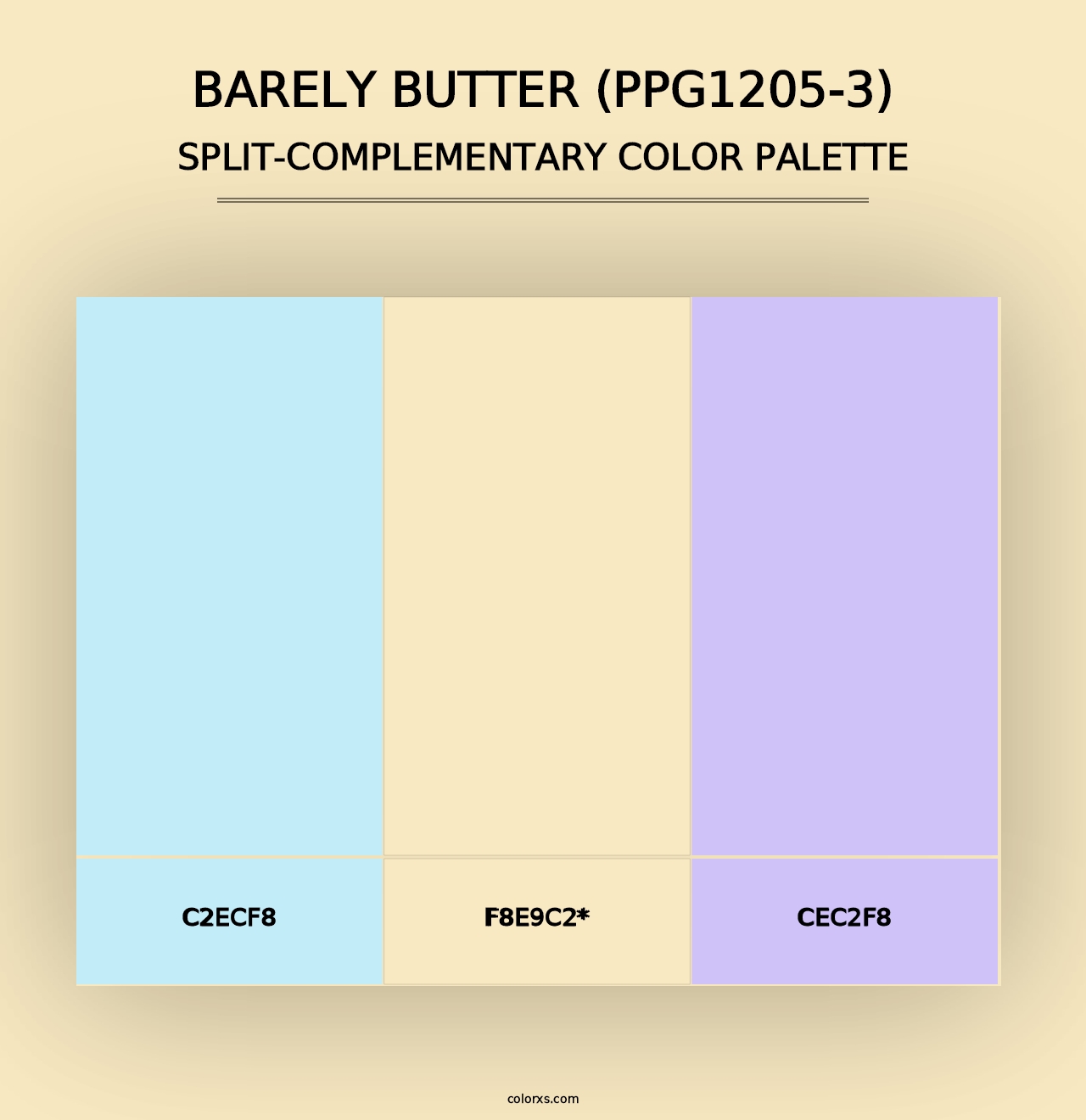 Barely Butter (PPG1205-3) - Split-Complementary Color Palette