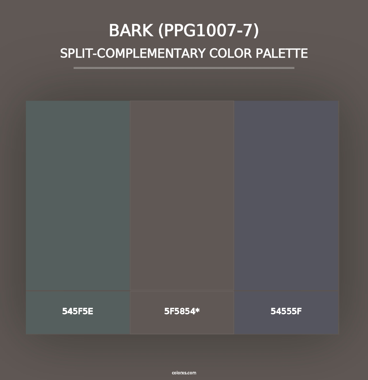 Bark (PPG1007-7) - Split-Complementary Color Palette