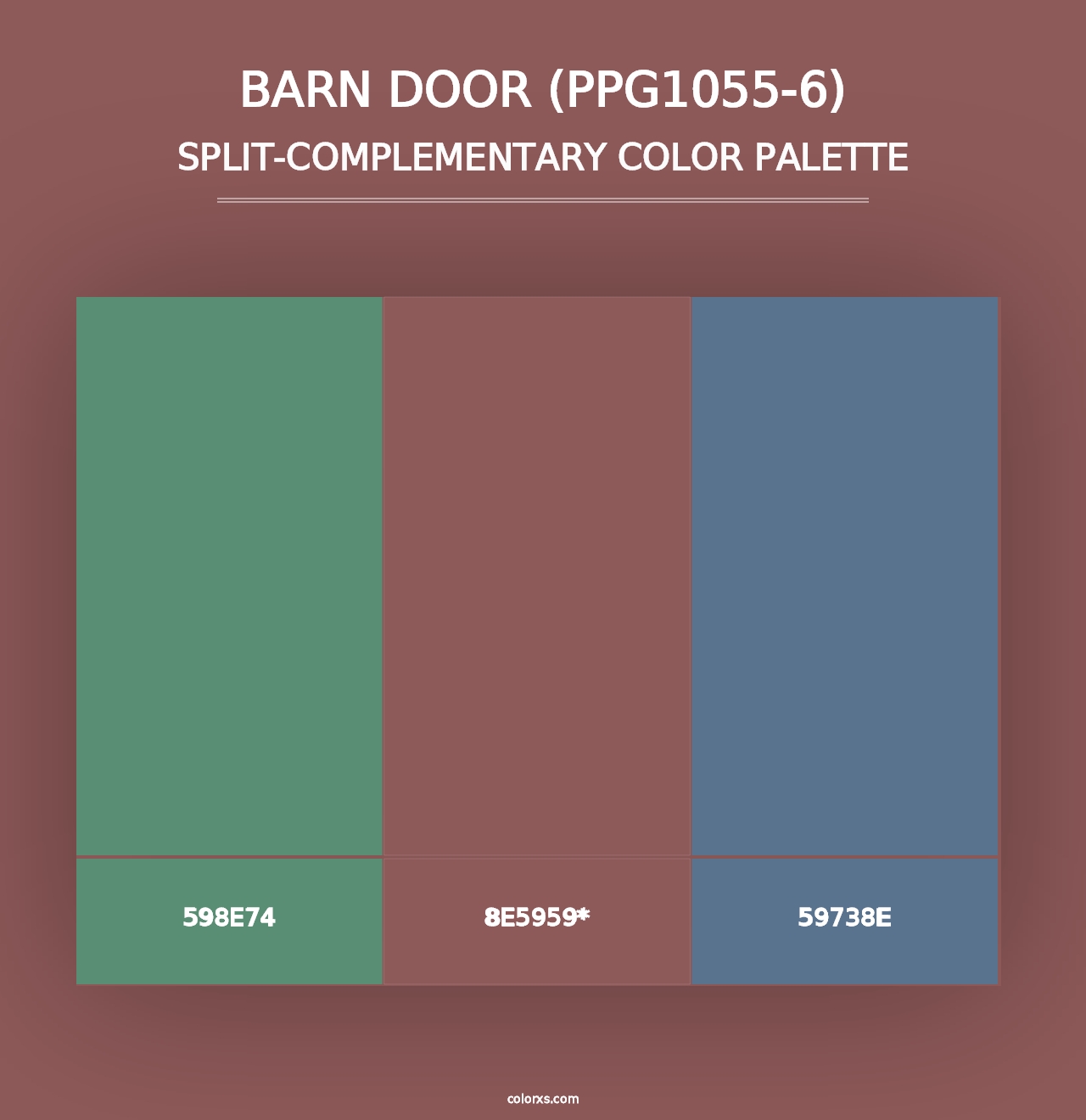 Barn Door (PPG1055-6) - Split-Complementary Color Palette