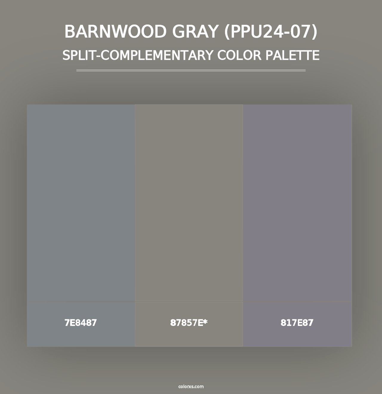 Barnwood Gray (PPU24-07) - Split-Complementary Color Palette