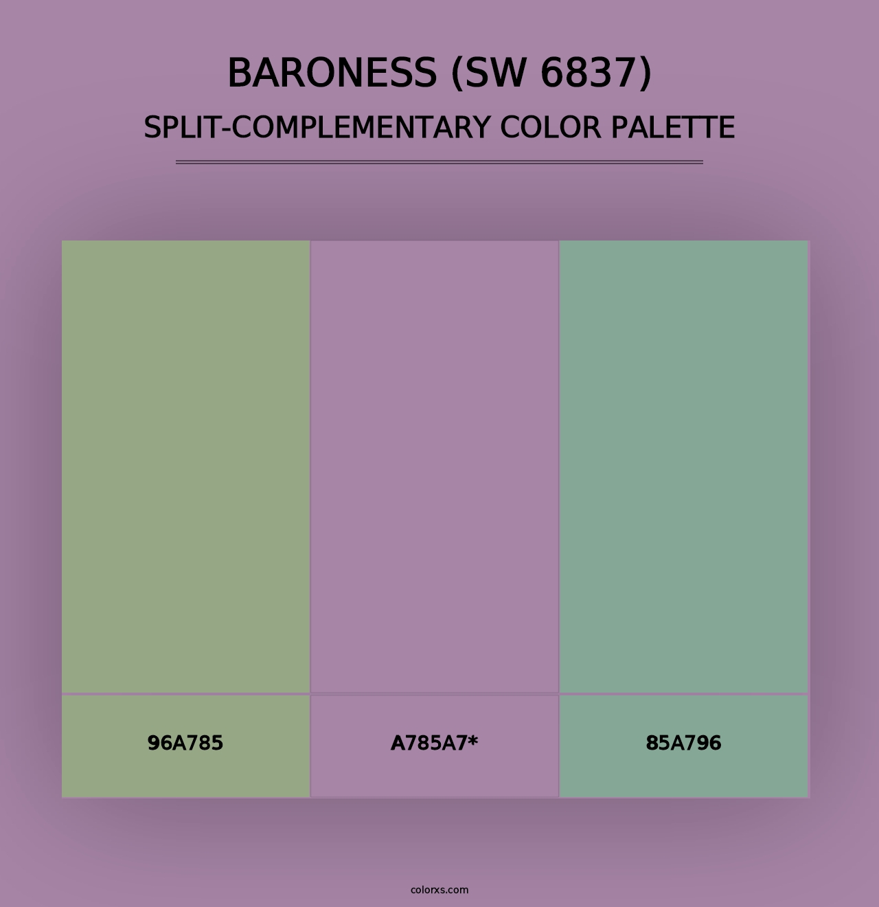 Baroness (SW 6837) - Split-Complementary Color Palette