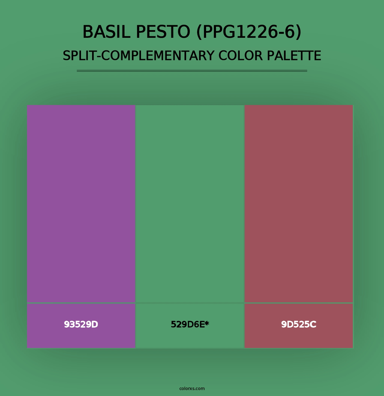 Basil Pesto (PPG1226-6) - Split-Complementary Color Palette