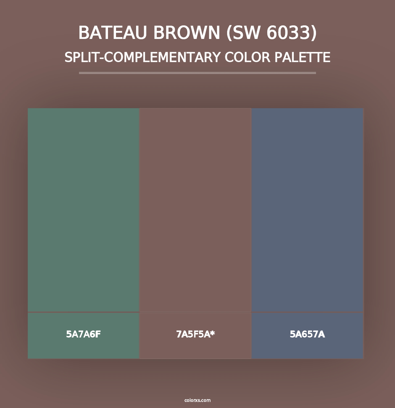 Bateau Brown (SW 6033) - Split-Complementary Color Palette