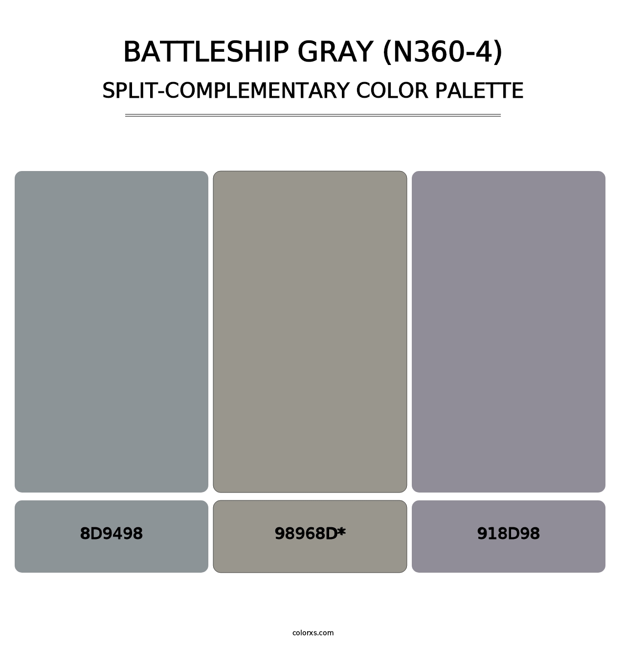 Battleship Gray (N360-4) - Split-Complementary Color Palette