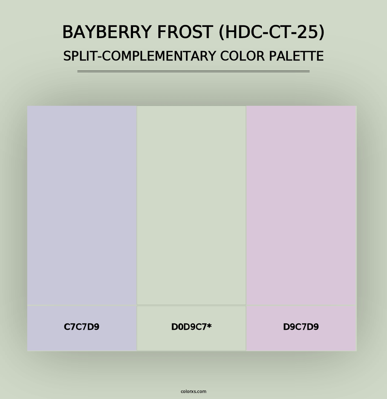 Bayberry Frost (HDC-CT-25) - Split-Complementary Color Palette