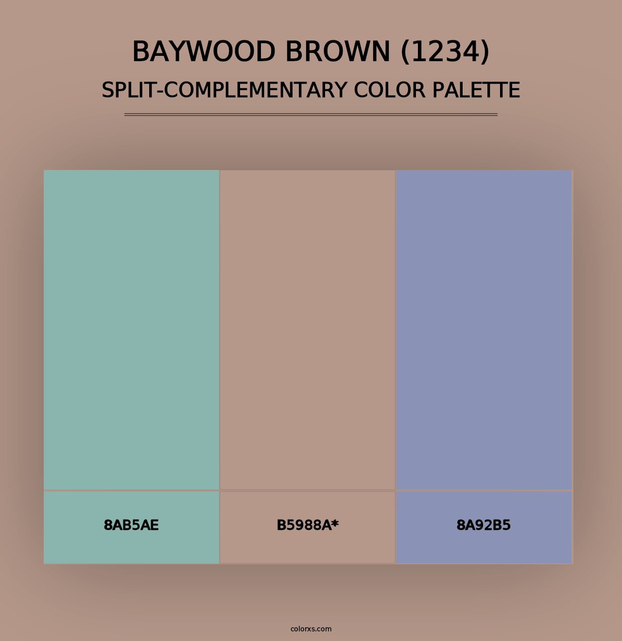 Baywood Brown (1234) - Split-Complementary Color Palette