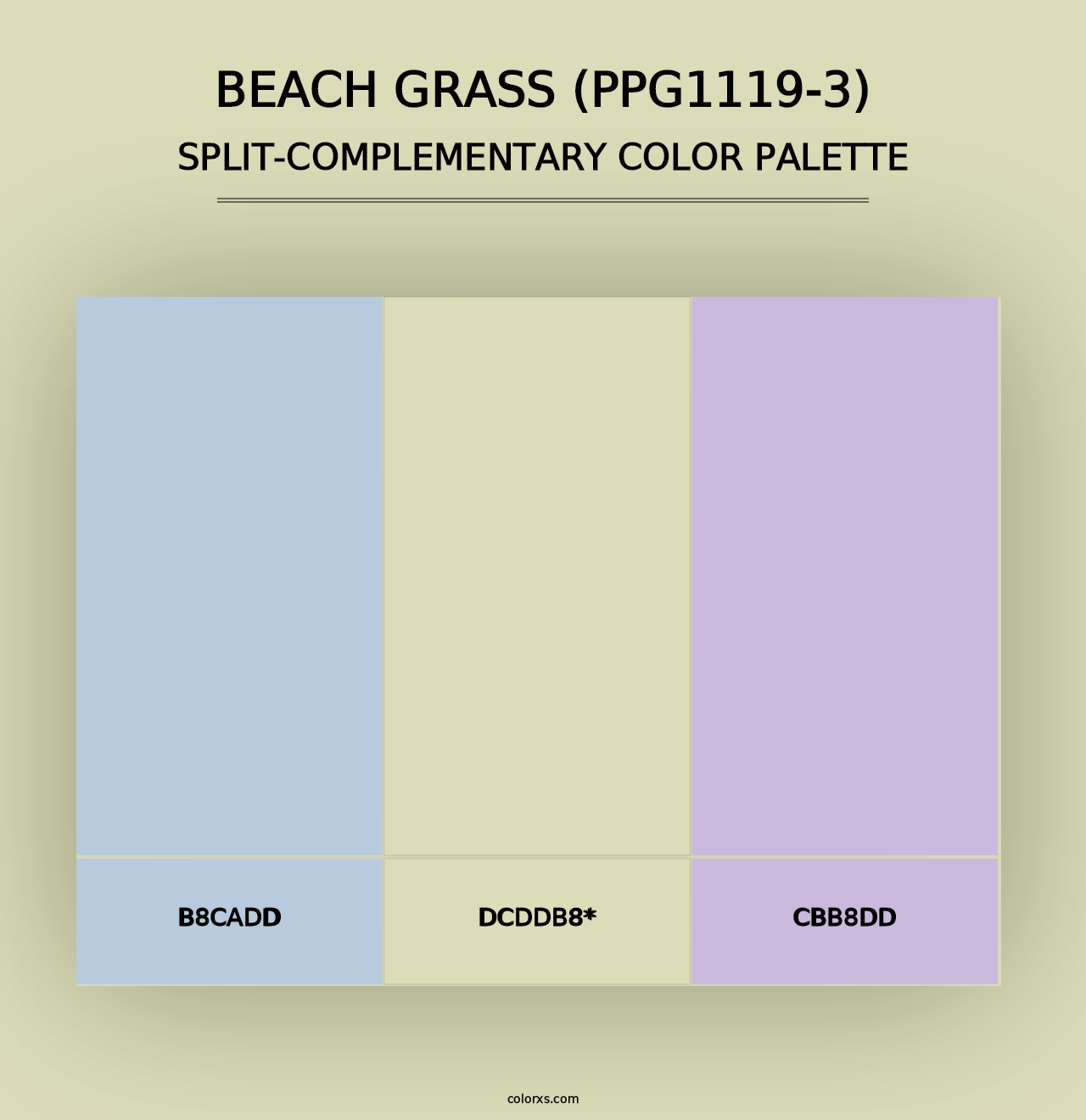 Beach Grass (PPG1119-3) - Split-Complementary Color Palette