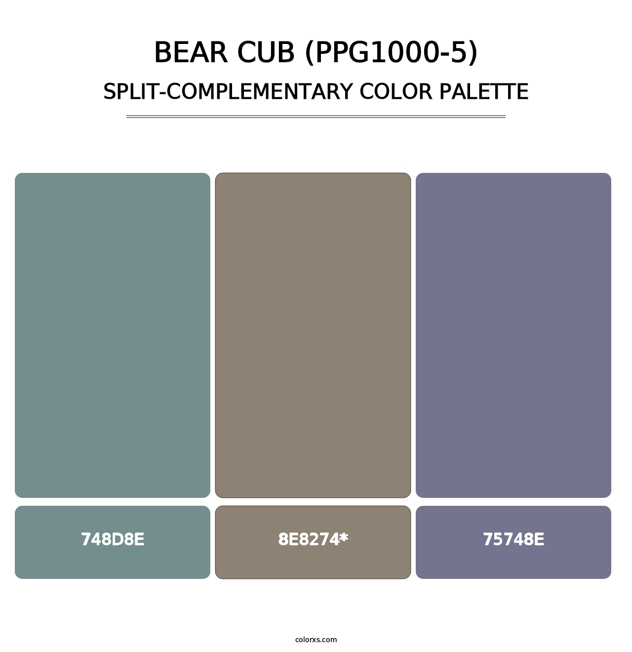 Bear Cub (PPG1000-5) - Split-Complementary Color Palette