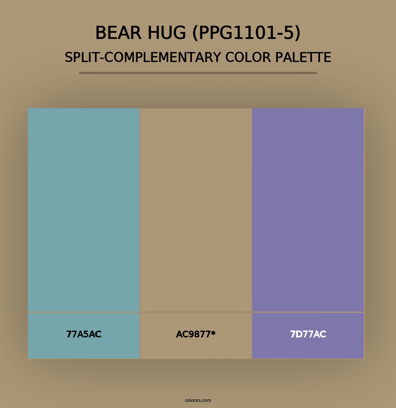 Bear Hug (PPG1101-5) - Split-Complementary Color Palette