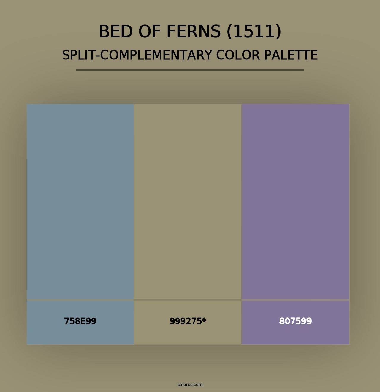 Bed of Ferns (1511) - Split-Complementary Color Palette