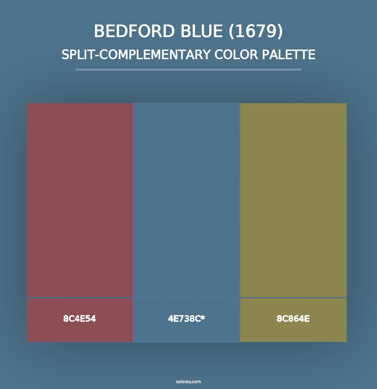 Bedford Blue (1679) - Split-Complementary Color Palette