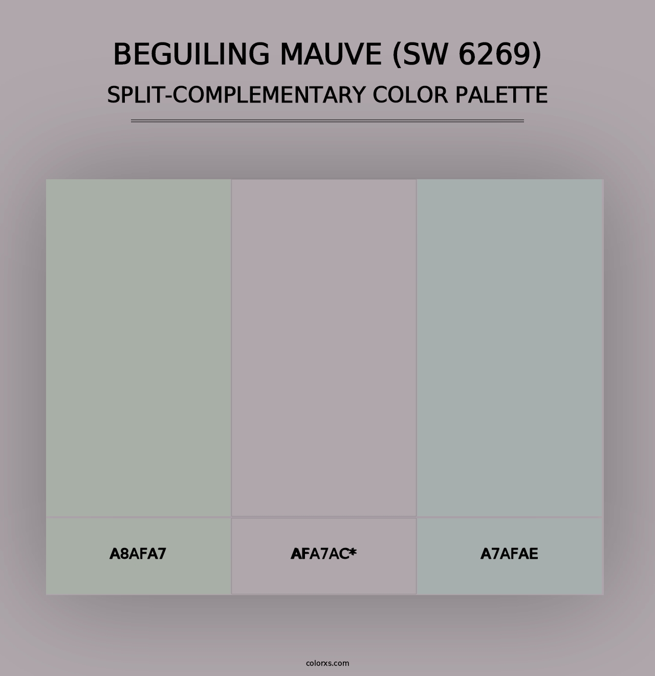 Beguiling Mauve (SW 6269) - Split-Complementary Color Palette