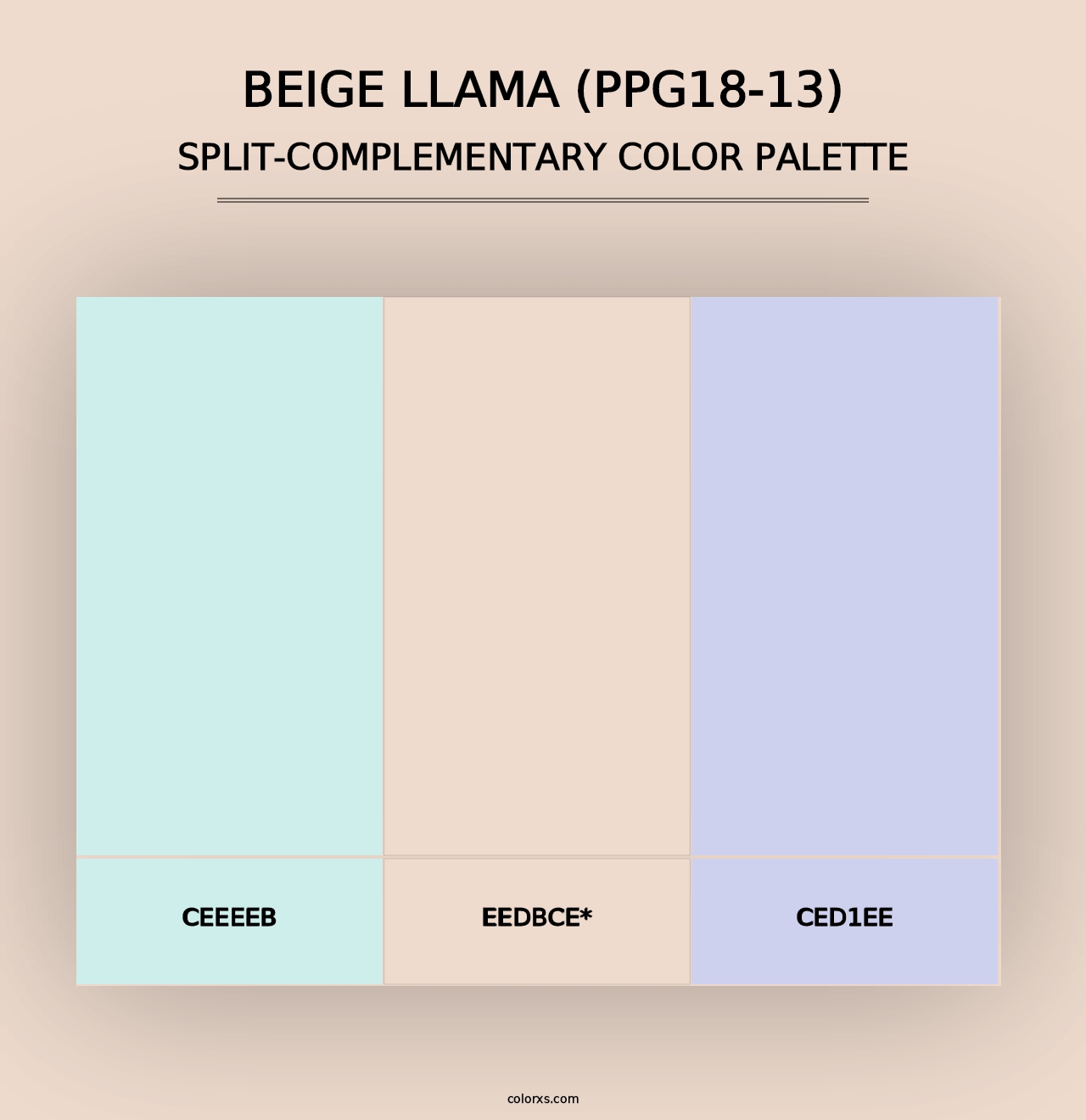 Beige Llama (PPG18-13) - Split-Complementary Color Palette