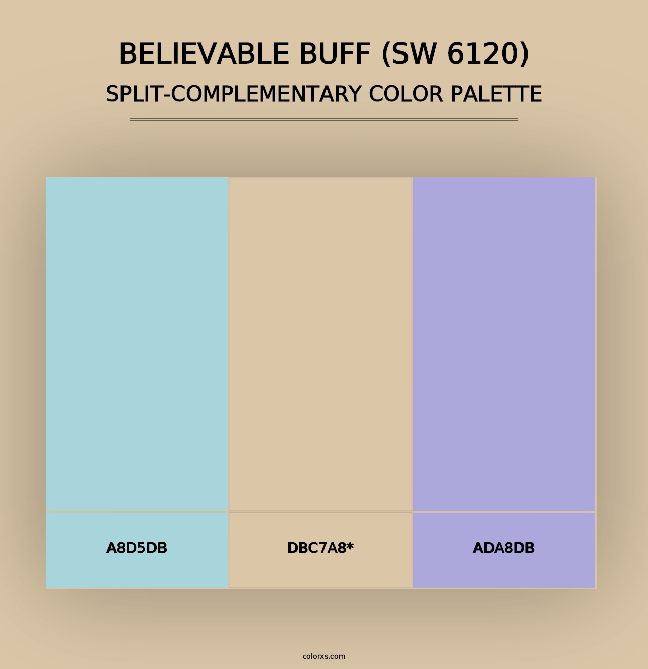 Believable Buff (SW 6120) - Split-Complementary Color Palette