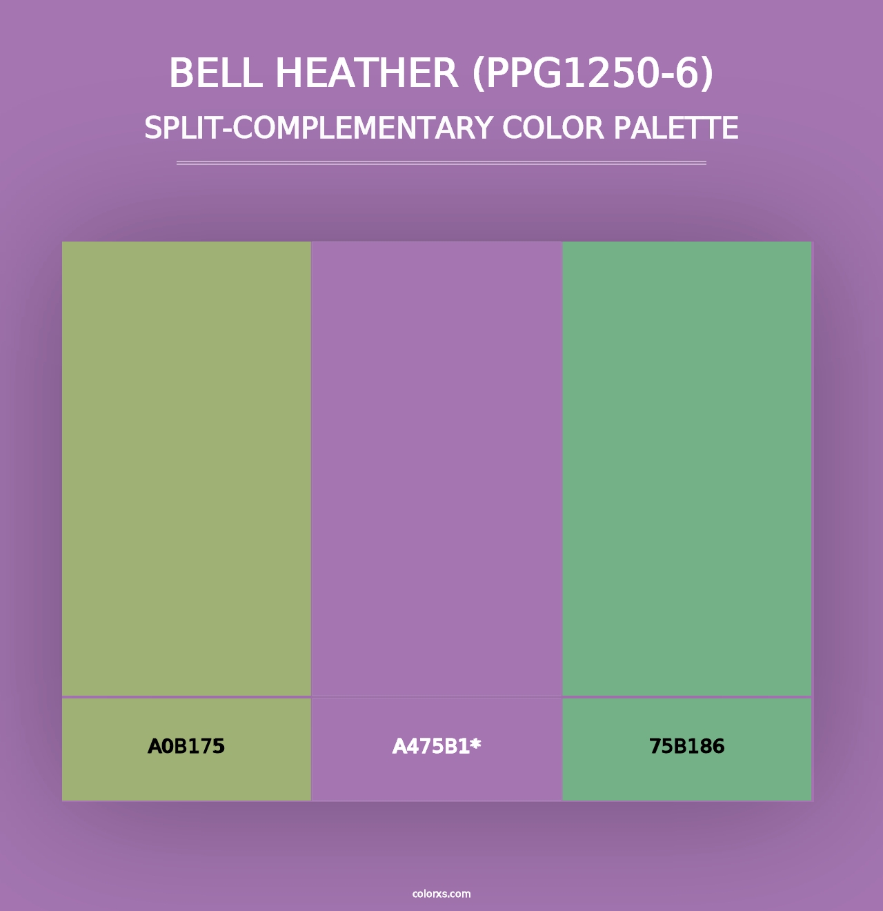 Bell Heather (PPG1250-6) - Split-Complementary Color Palette