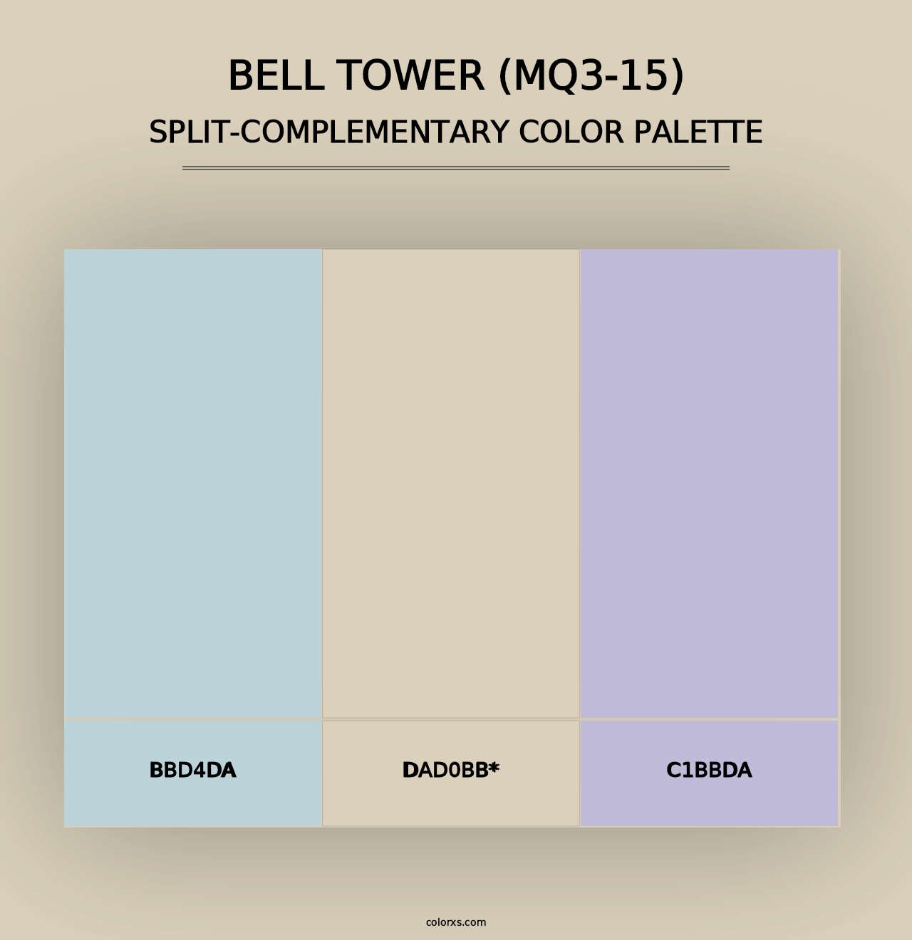 Bell Tower (MQ3-15) - Split-Complementary Color Palette