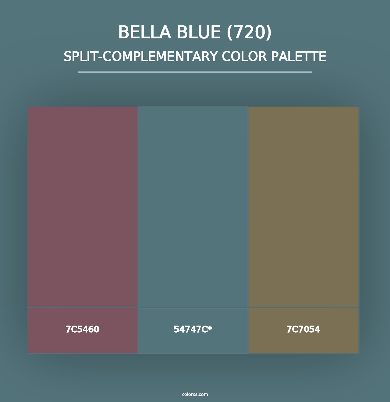 Bella Blue (720) - Split-Complementary Color Palette