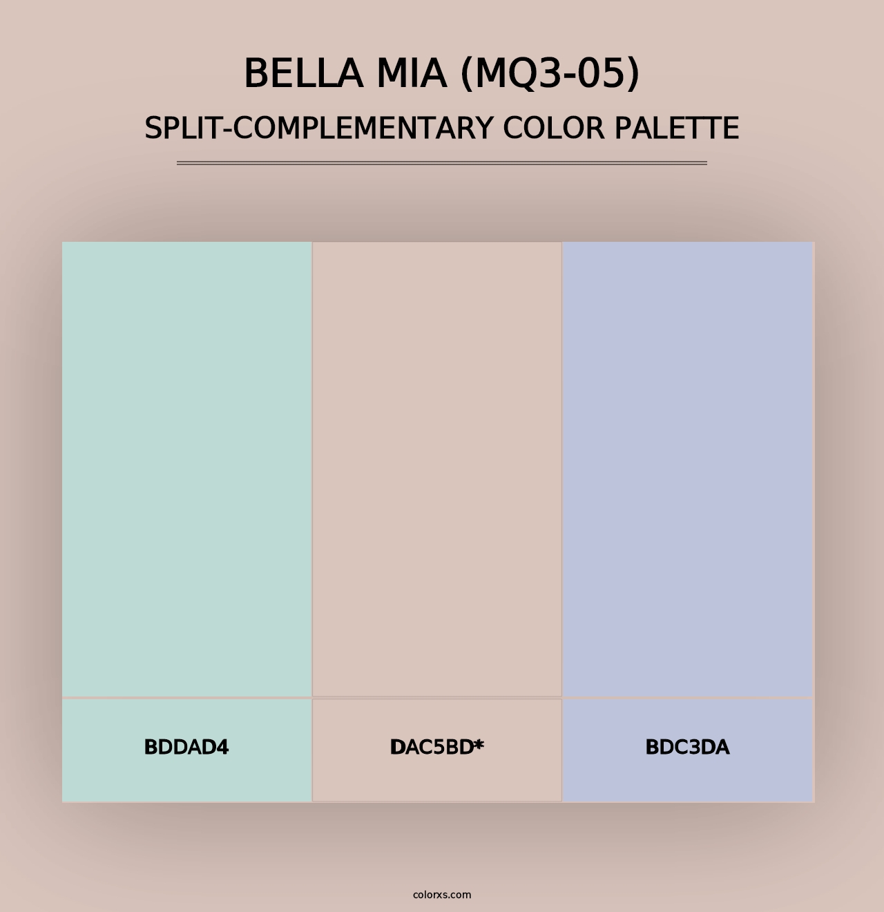 Bella Mia (MQ3-05) - Split-Complementary Color Palette